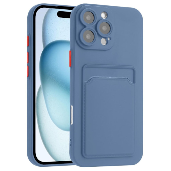 Deksel til kortholder for iPhone 16 Pro Max - Gråblå Silver grey