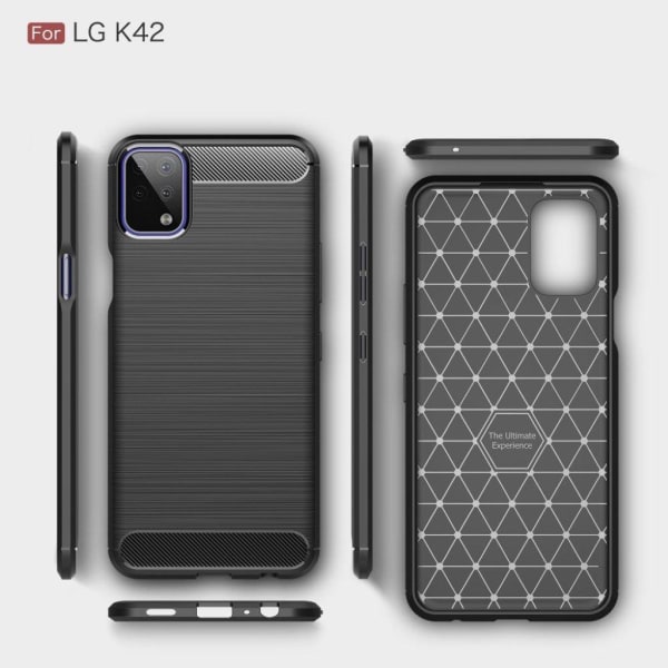 Carbon Flex etui - LG K42 - sort Black