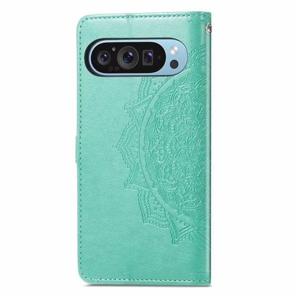 Mandala Google Pixel 9 nahkakotelo - Mintunvihreä Green