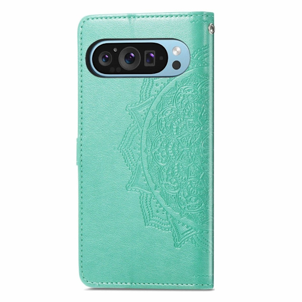 Mandala läder Google Pixel 9 fodral - Mintgrön Grön