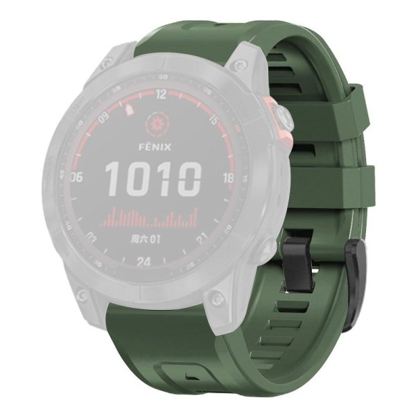 Garmin Fenix 7X silikonikellon hihna soljella - Armeijan Vihreä Green