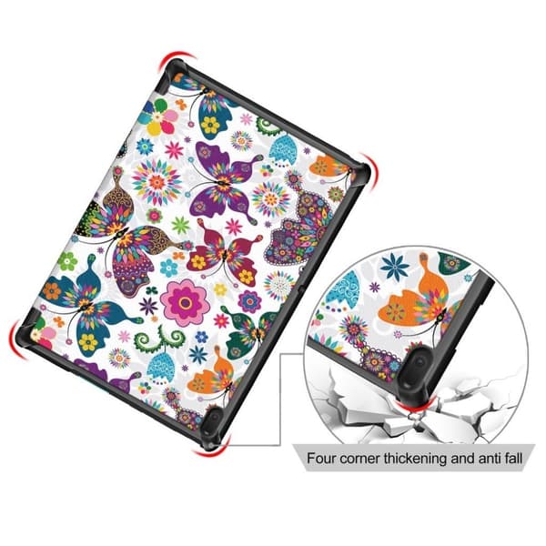 Lenovo Tab E10 kuosinen nahkainen  suojakotelo - Kauniit Perhoset Multicolor