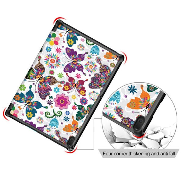 Lenovo Tab E10 mönstrat plånboksfodral i läder - vackra fjärilar multifärg