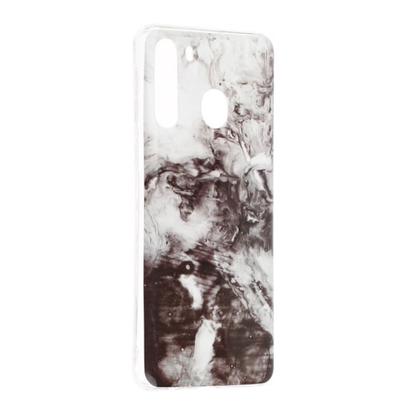 Marble Samsung Galaxy A21 Cover - Grå og Sorte Skyer Silver grey