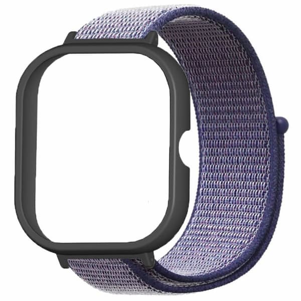 Xiaomi Redmi Watch 4 Wrist Strap Nylon Loop Watch band with Black bump resistant Watch Case - Midnight Blue Blå