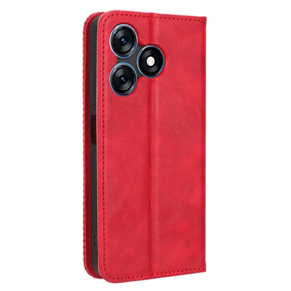 Bofink Vintage Tecno Spark 10 Læder Etui - Rød Red
