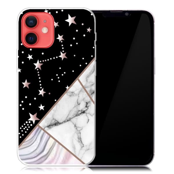 Marble iPhone 13 Mini Suojakotelo - Constellation Marble Tile Multicolor
