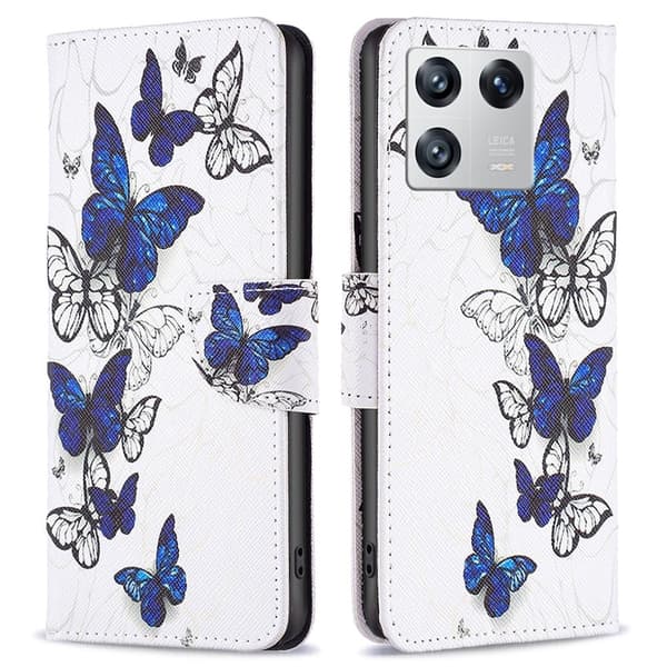 Wonderland Xiaomi 13 Flippetui - Sommerfugler Blue