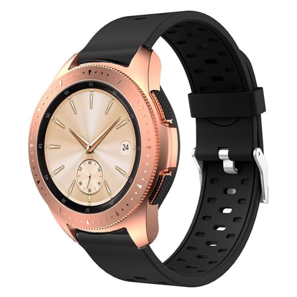 Samsung Galaxy Watch (42mm) tofarvet silikone Urrem - Helt Sort Black
