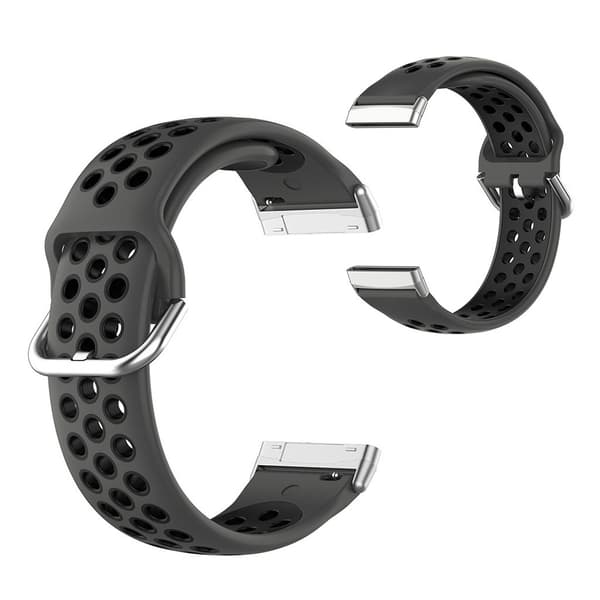 Fitbit Sense / Versa two-tone silicone watch band - Coal-Black Svart