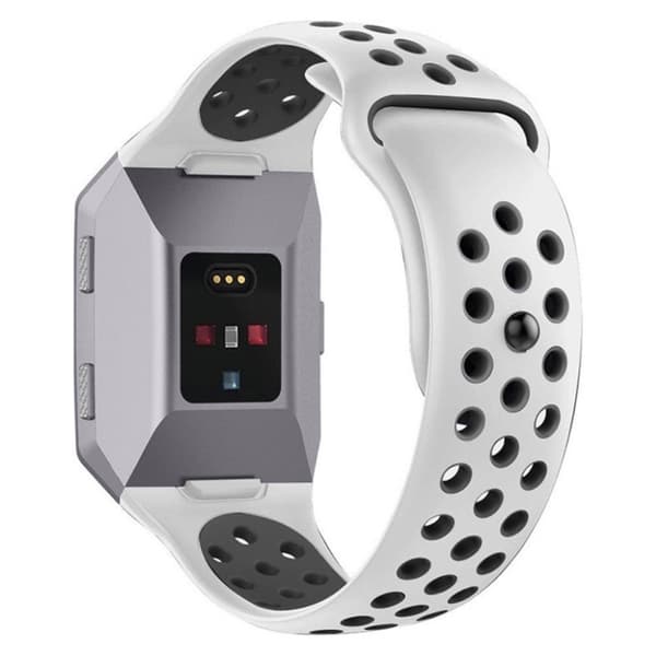 Fitbit Ionic tofarget silikonarmbånd - Hvit / Svart White