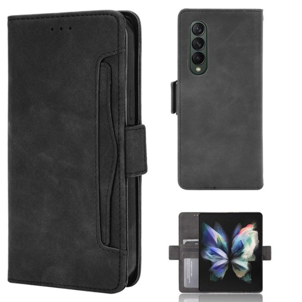 Moderni Nahkalaukku For Samsung Galaxy Z Fold3 5G - Musta Black