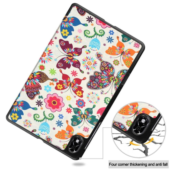 Lenovo Legion Y700 tri-fold pattern leather case - Butterflies Multicolor