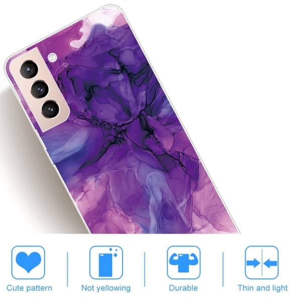 Marble Samsung Galaxy S22 Etui - Dreamy Lilla Klinkekule Purple