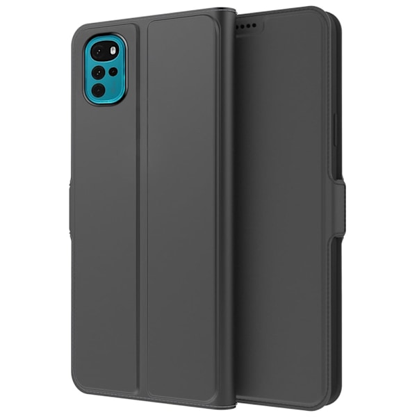 Glat og tyndt Premium Pu Læder-etui til Motorola Moto G22 - Sort Black