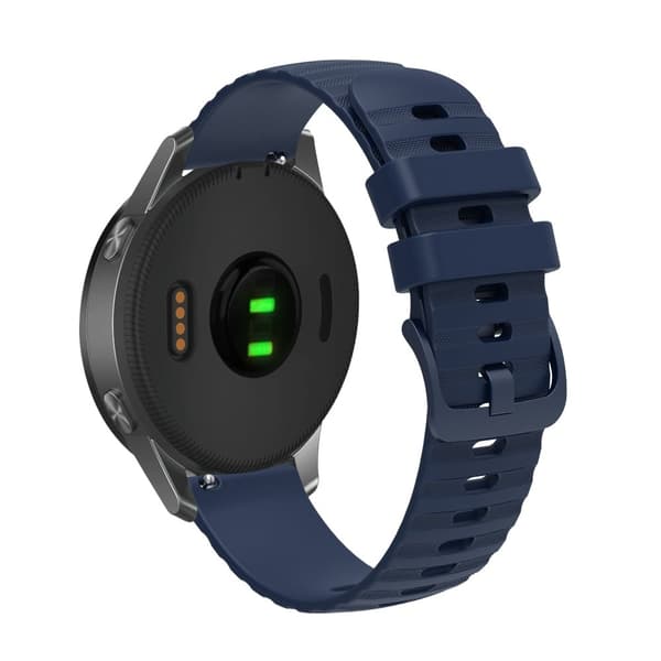22 mm universal klockarmband i silikon med korniga prickar - Marinblå Blå