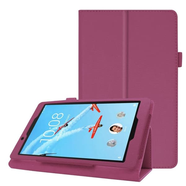 Lenovo Tab E8 Litchi Skinnetui - Lilla Purple