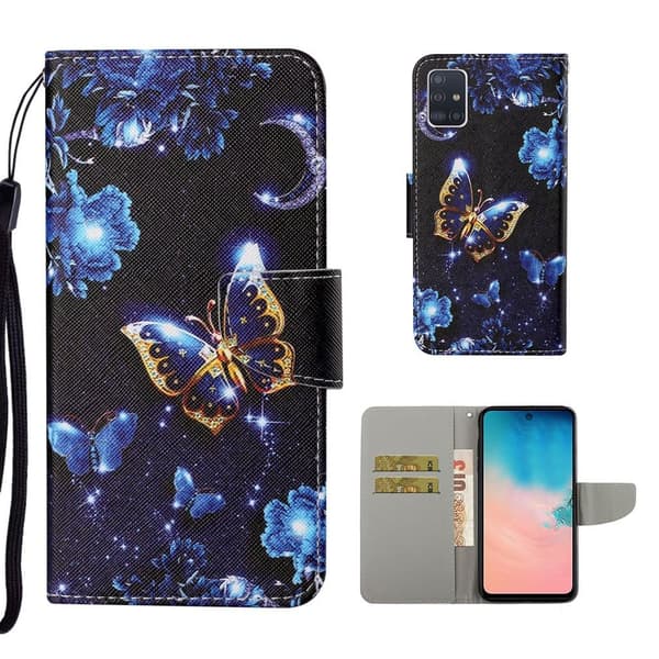 Wonderland Samsung Galaxy A71 Flip Etui - Sommerfugl Black