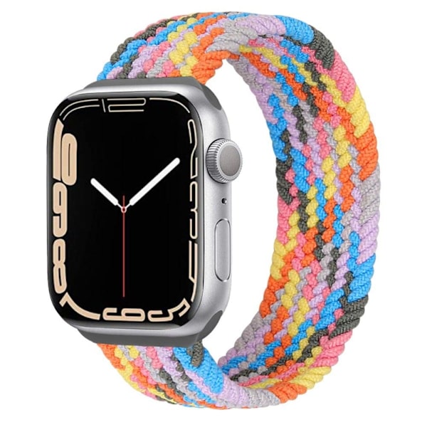 Apple Watch Series 8 (45mm) / Watch Ultra klockarmband i elastisk nylon - Regnbåge Socker Storlek: Xl multifärg