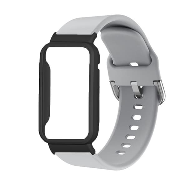 Silikoninen rannekello Xiaomi Mi Band 7 Pro - Harmaa / Musta Silver grey