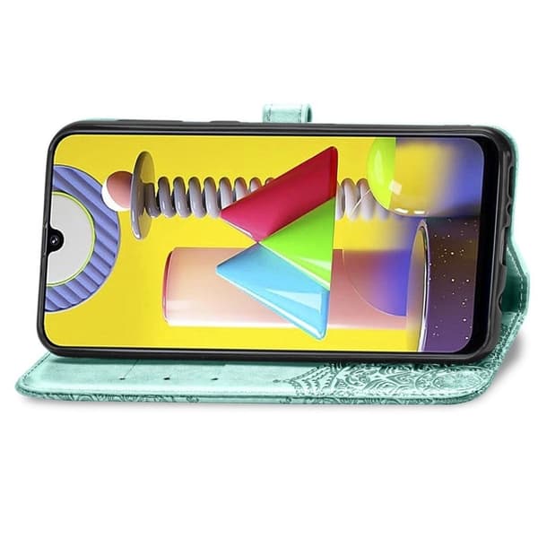 Mandala Samsung Galaxy M31 Flip etui - Cyan Green