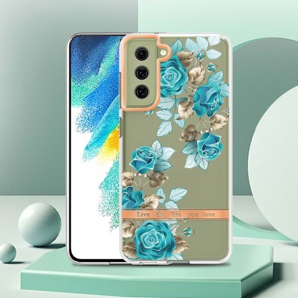 Supertunt och tåligt mjukfodral för Samsung Galaxy S21 FE - Blå Ros Blå