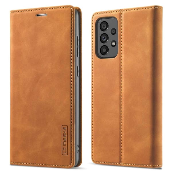 LC.IMEEKE Samsung Galaxy A73 flip case - Ruskea Brown