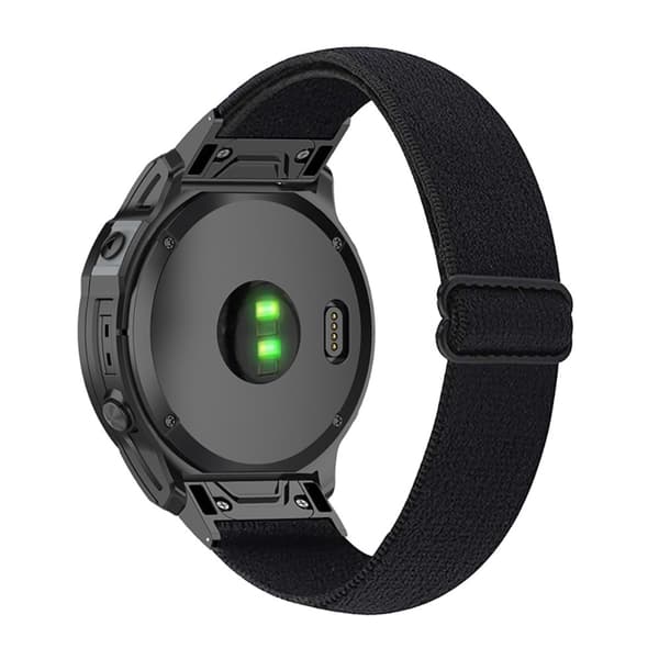 Elastisk nylon-urrem til Garmin-ur - Sort Black