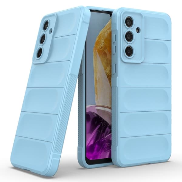 Mjukt greppformat Samsung Galaxy M55 skal - Baby Blå Blå