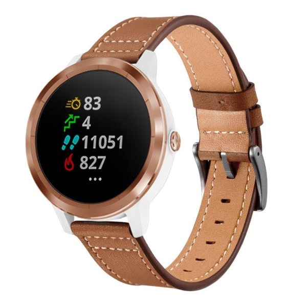 Garmin Vivoactive 3 / Vivomove HR læder Læder Urrem - Lysebrun Brown