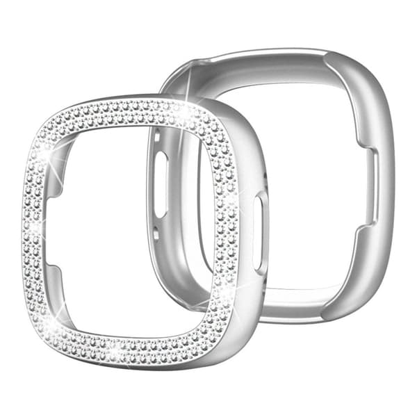 Fitbit Sense 2 / Versa 4 elegantti strassikoristeinen koristeellinen kansi - Hopea Silver grey