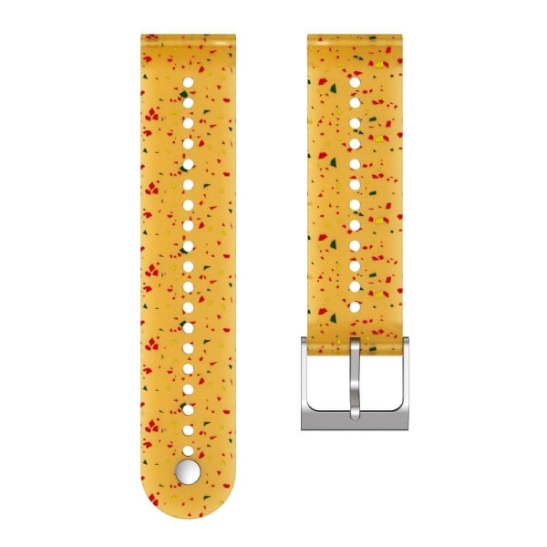 22mm Universal glitter silicone watch strap - Red Yellow / Trans Orange