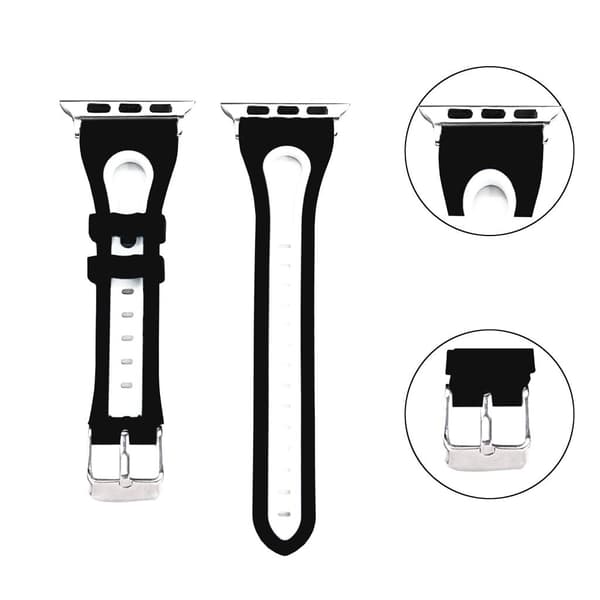 Apple Watch Series 4 40 mm klockarmband i silikon - Svart / Vit multifärg