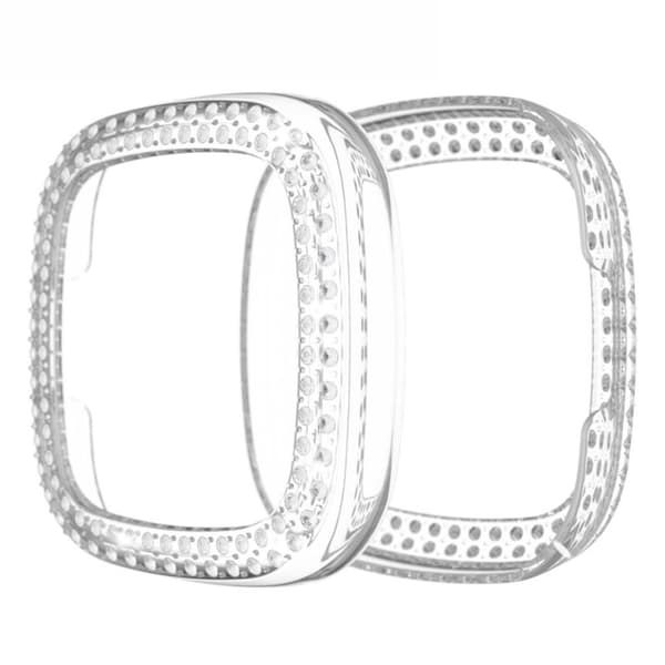 Fitbit Versa 3 / Sense dual-row rhinesten ramme - transparent Transparent