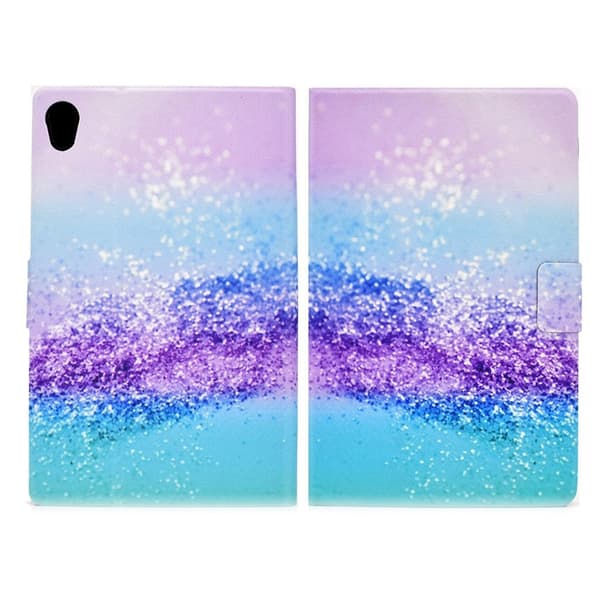 Viileä kuvio nahkakotelo Lenovo Tab M10 - Värikäs Kimalteleva Perhosia Multicolor