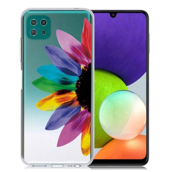 Deco Samsung Galaxy A22 5G Etui - Farverig solsikke Multicolor