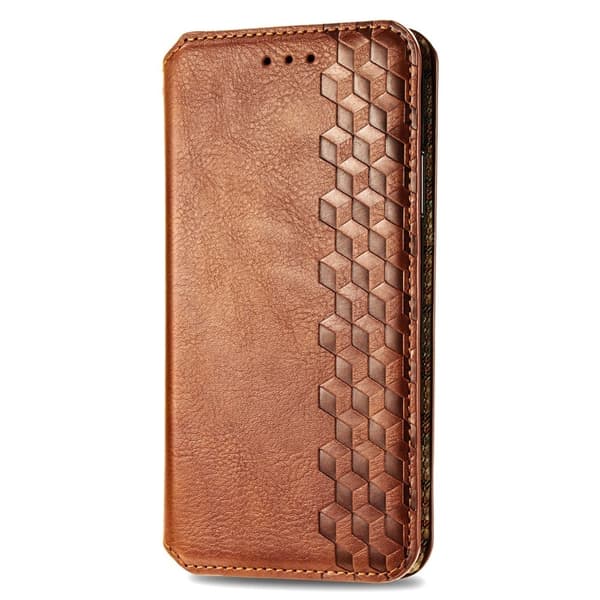 Læretui med A Stilfull Rhombus Imprint til Xiaomi Poco M5 - Brun Brown