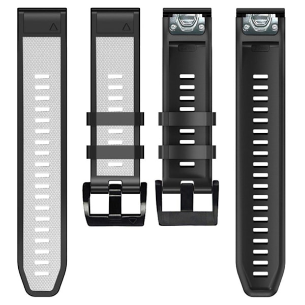 26 mm dubbelfärgat klockarmband för Garmin-klocka - Vit / Svart Vit