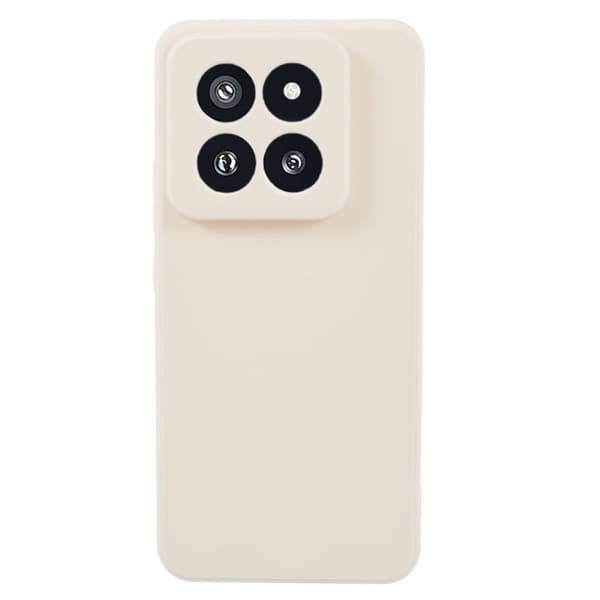 Mikrofiberfôret deksel i mykt gummi for Xiaomi 14 Pro - Hvit White