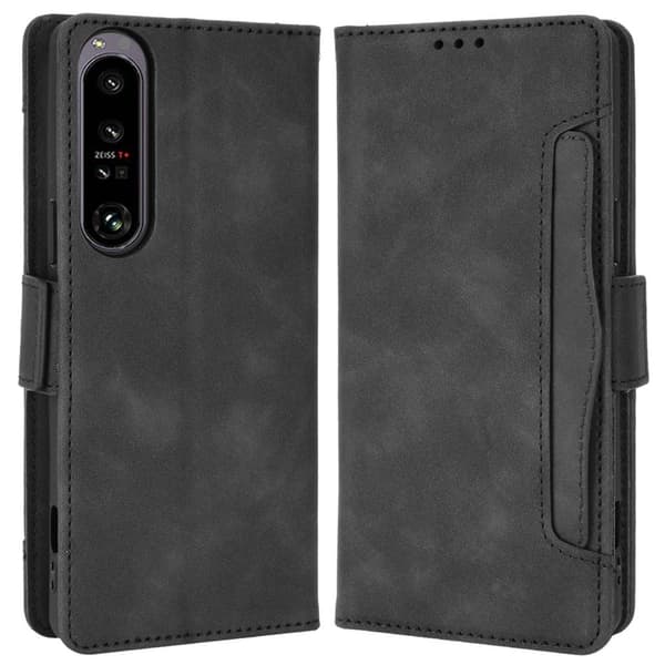 Moderne Sony Xperia 1 IV læderetui med pung - Sort Black