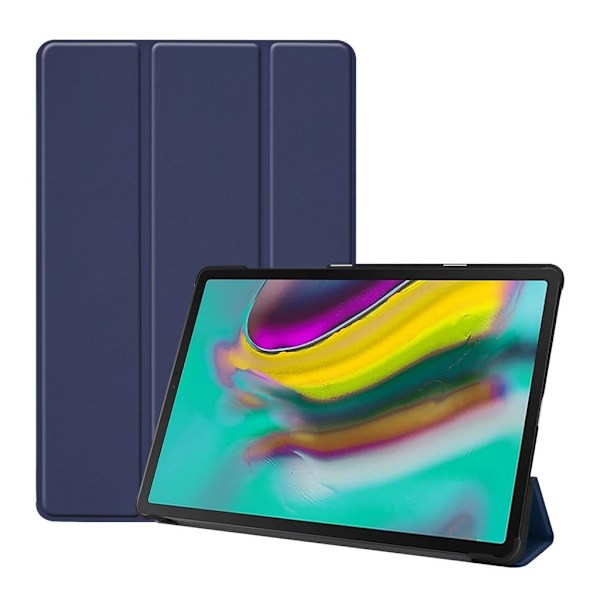 Samsung Galaxy Tab S5e kolminkertainen nahkakotelo - Tummansininen Blue