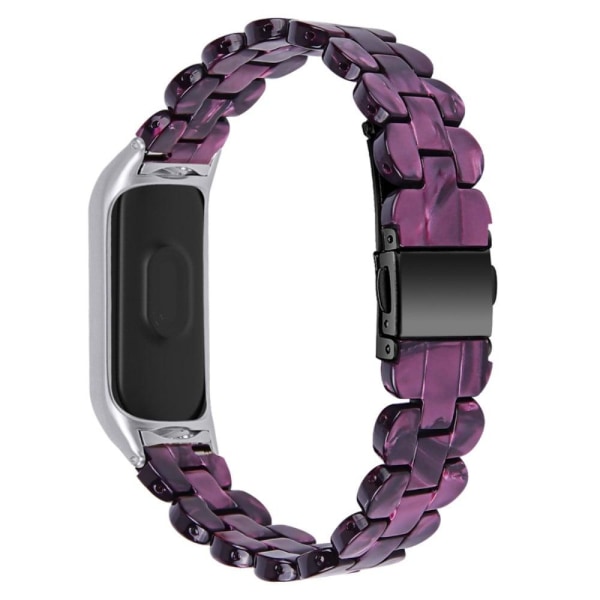 Xiaomi Mi Band 7 resin style stainless steel watch strap - Purpl Lila