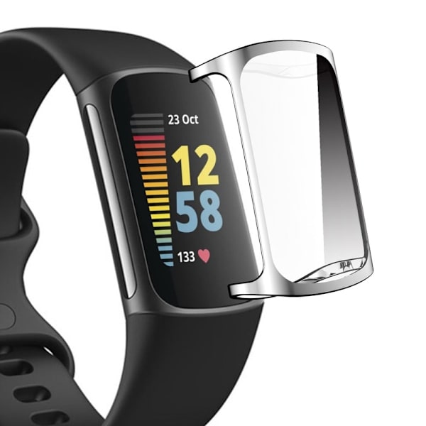 ENKAY Fitbit Charge 5 TPU cover - Silver Silvergrå