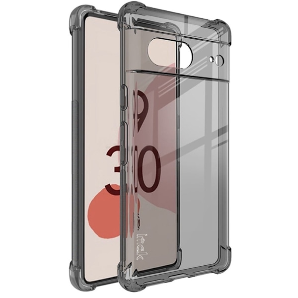 IMAK Airbag Cover Google Pixel 7:lle - Läpinäkyvä Musta Black
