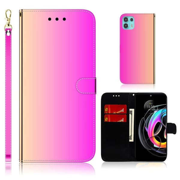 Mirror Motorola Edge 20 Lite Flippetui - Rose Pink