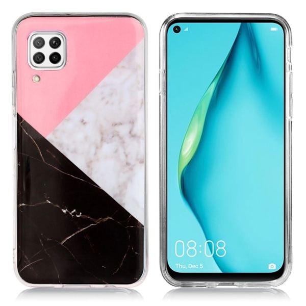 Marmormotiv Huawei P40 Lite / Huawei Nova 6 SE skal - Rosa / Vit / Svart Marmor multifärg