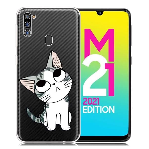 Deco Samsung Galaxy M21 2021 Etui - Katt White