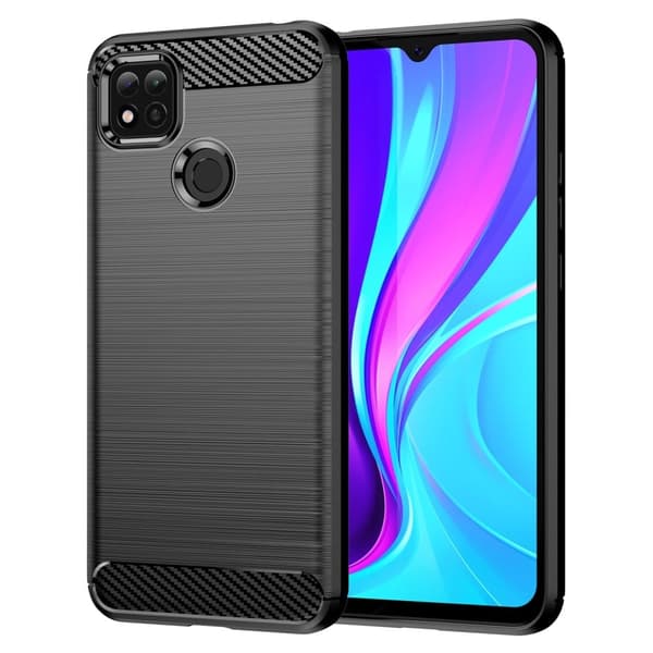 Carbon Flex Suojakotelo Xiaomi Poco C3 / C31 / 9 Activ - Musta Black