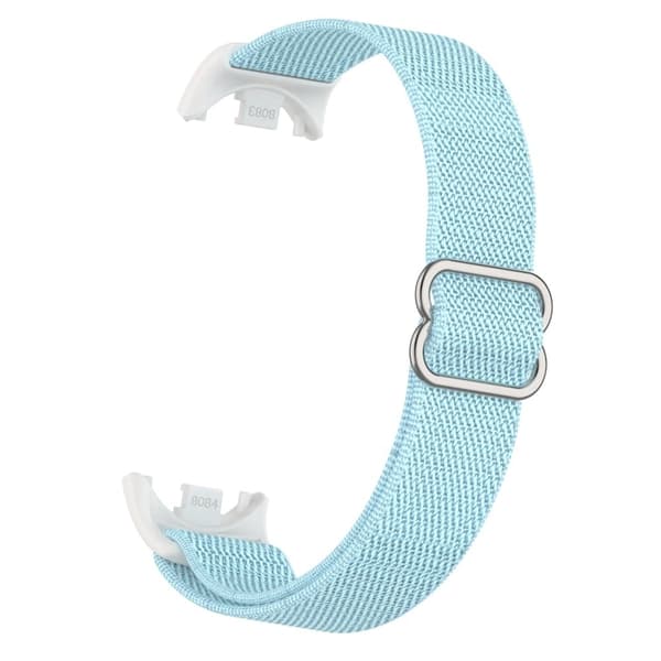 Xiaomi Smart Band 9 / Smart Band 8 Nylon håndledsrem med stik Elastisk urrem - Babyblå Blue