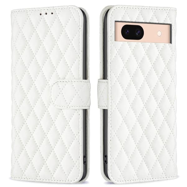 Rombuskuvioinen matta läppäkotelo Google Pixel 8A - Valkoinen White
